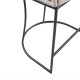 Natural Woven Rope Back Metal Frame Counter Stool